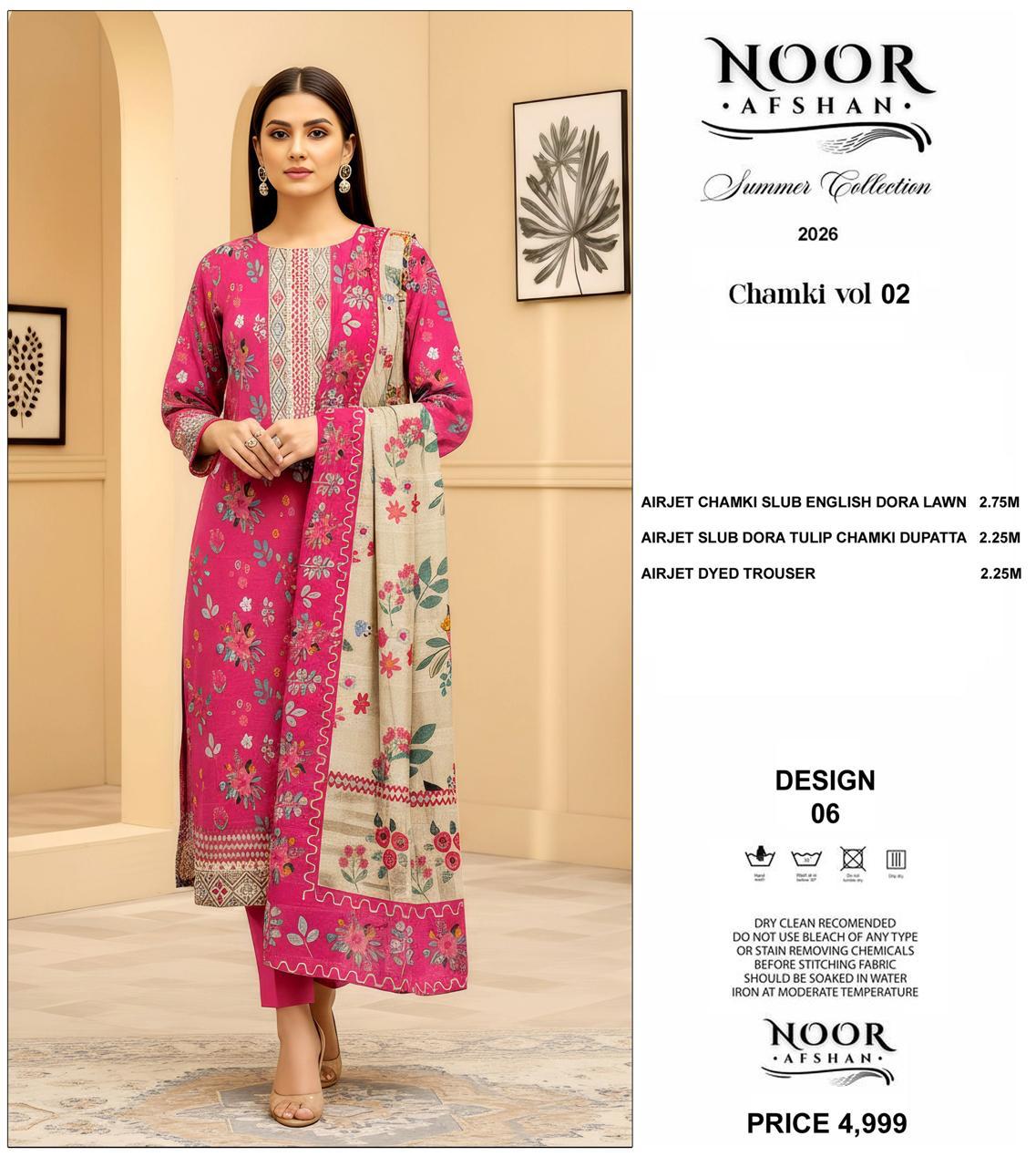 Noor Afshan Chamki Lawn 3Piece D-006