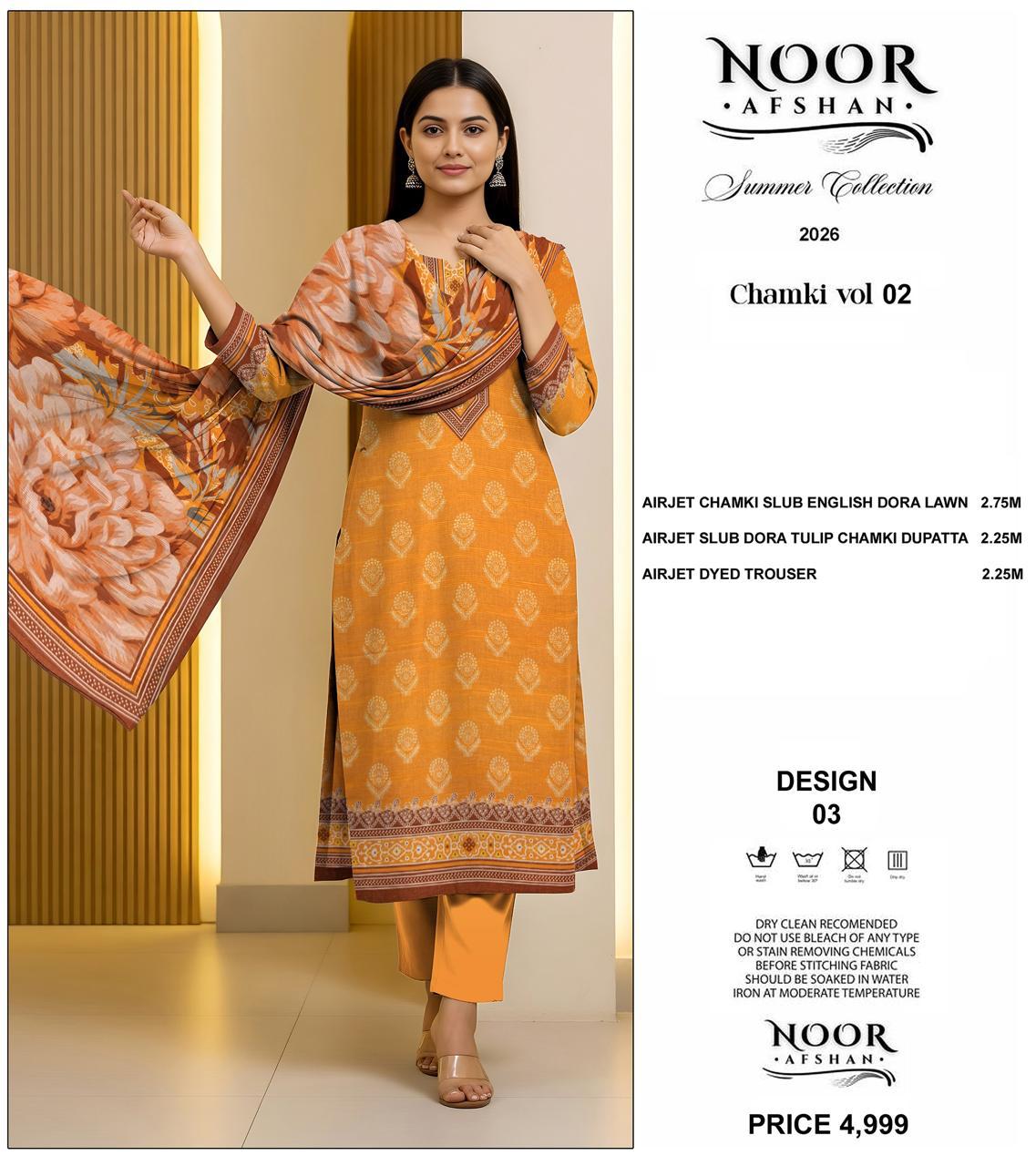Noor Afshan Chamki Lawn 3Piece D-003