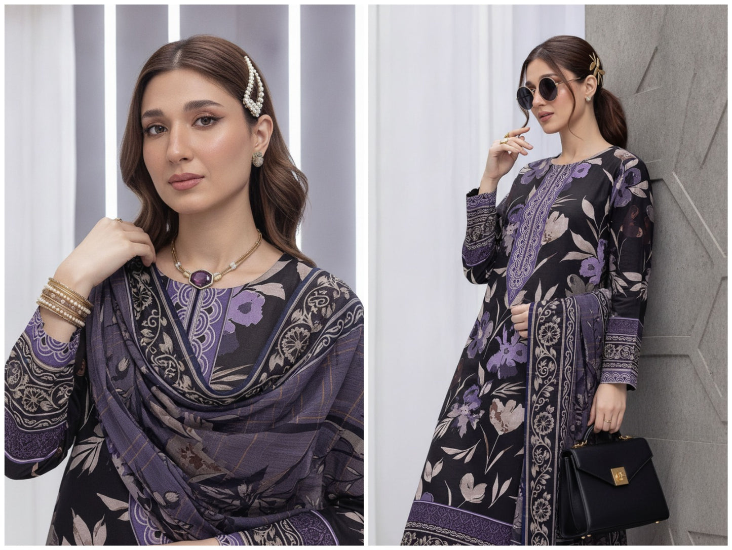 Noor Afshan Slub Printed 3Piece D-010