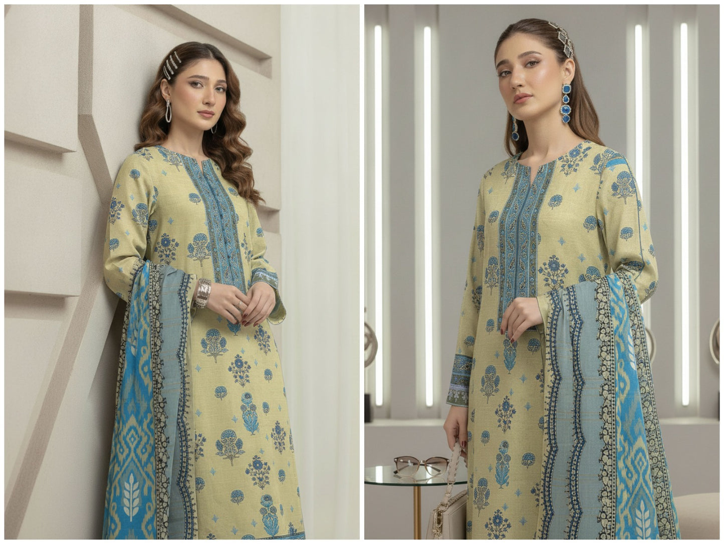 Noor Afshan Slub Printed 3Piece D-008