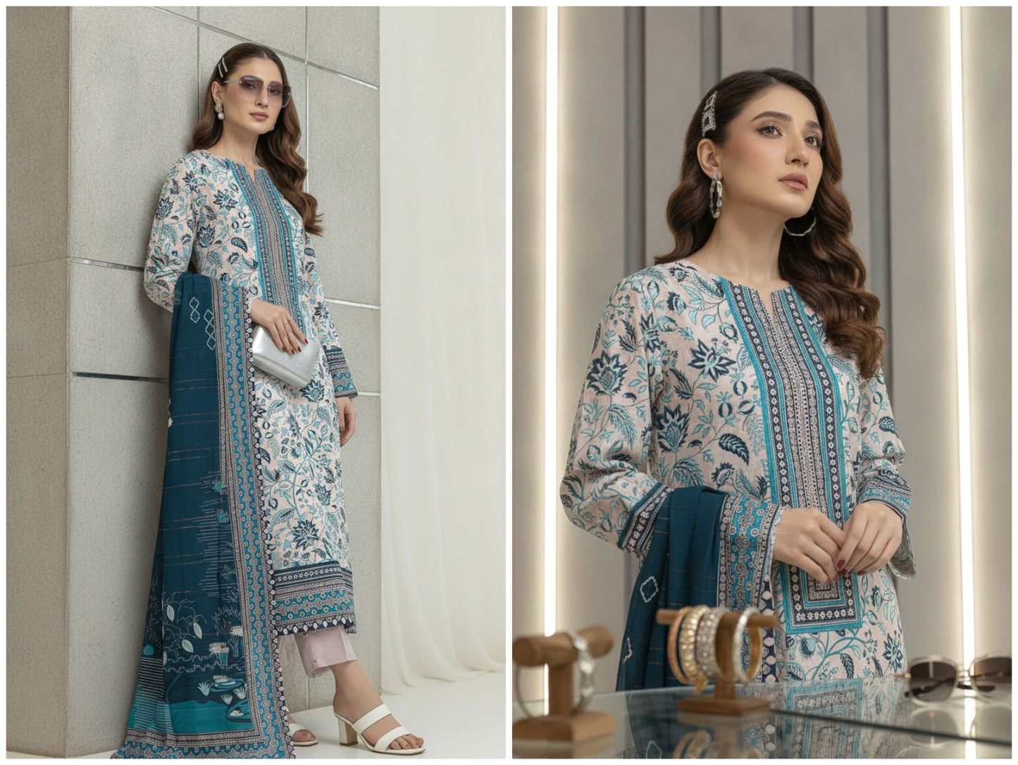 Noor Afshan Slub Printed 3Piece D-006