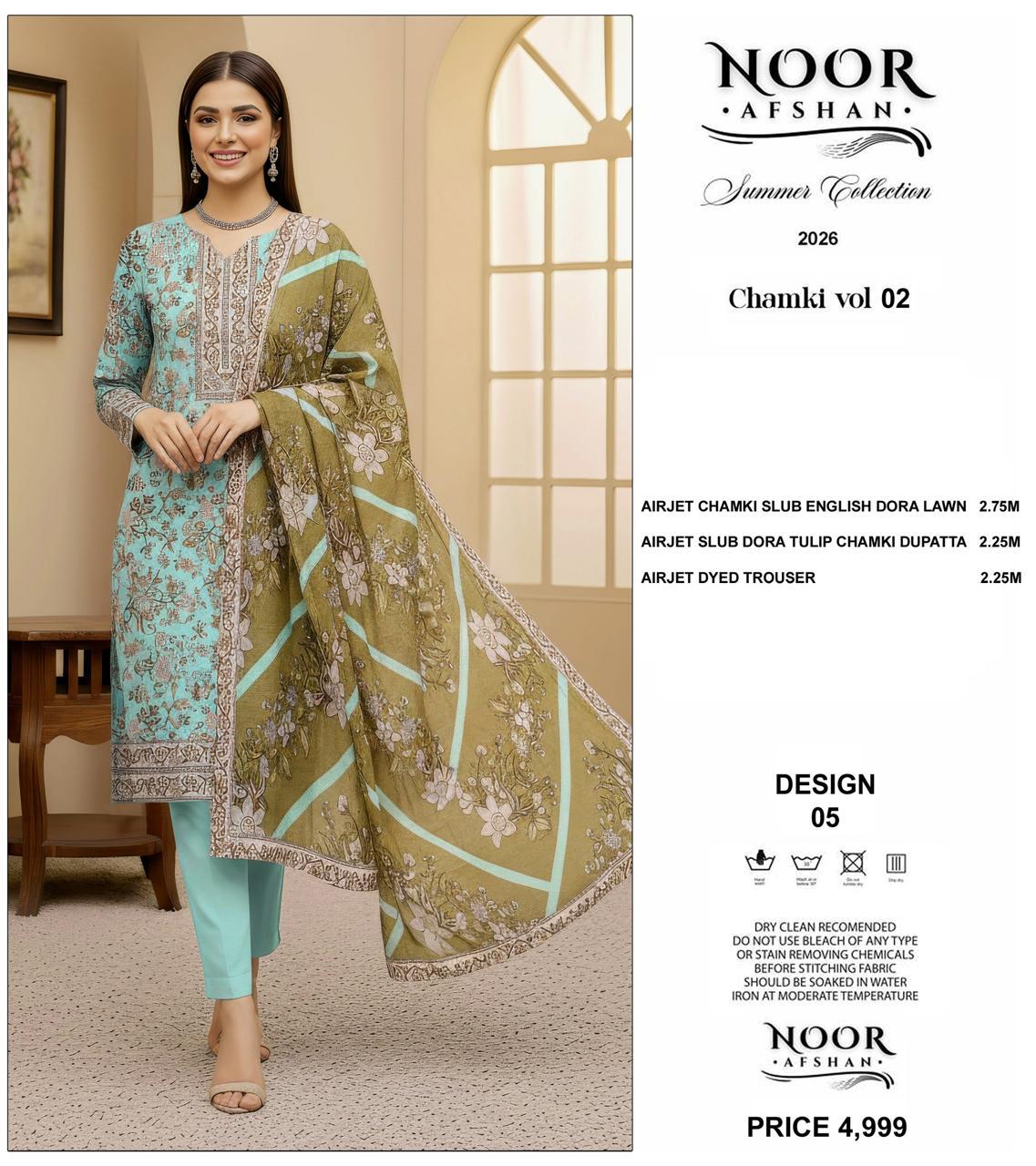 Noor Afshan Chamki Lawn 3Piece D-005