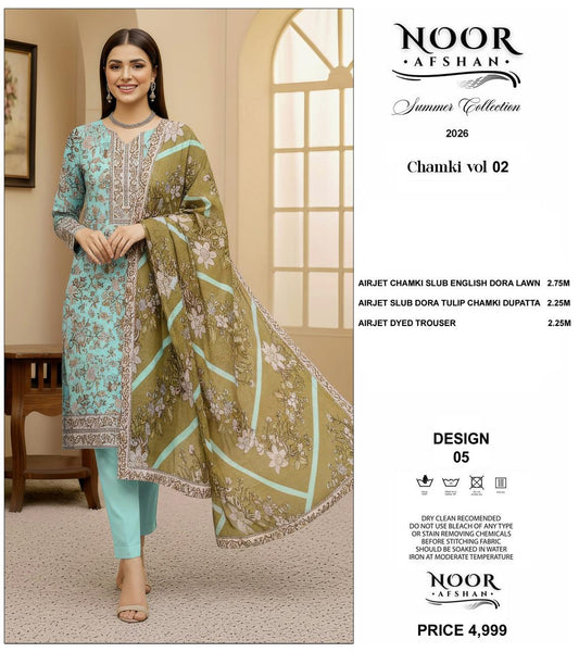 Noor Afshan Chamki Lawn 3Piece D-005
