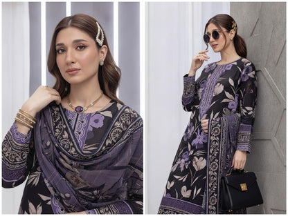 Noor Afshan Slub Printed 3Piece D-010