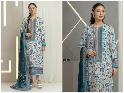 Noor Afshan Slub Printed 3Piece D-006