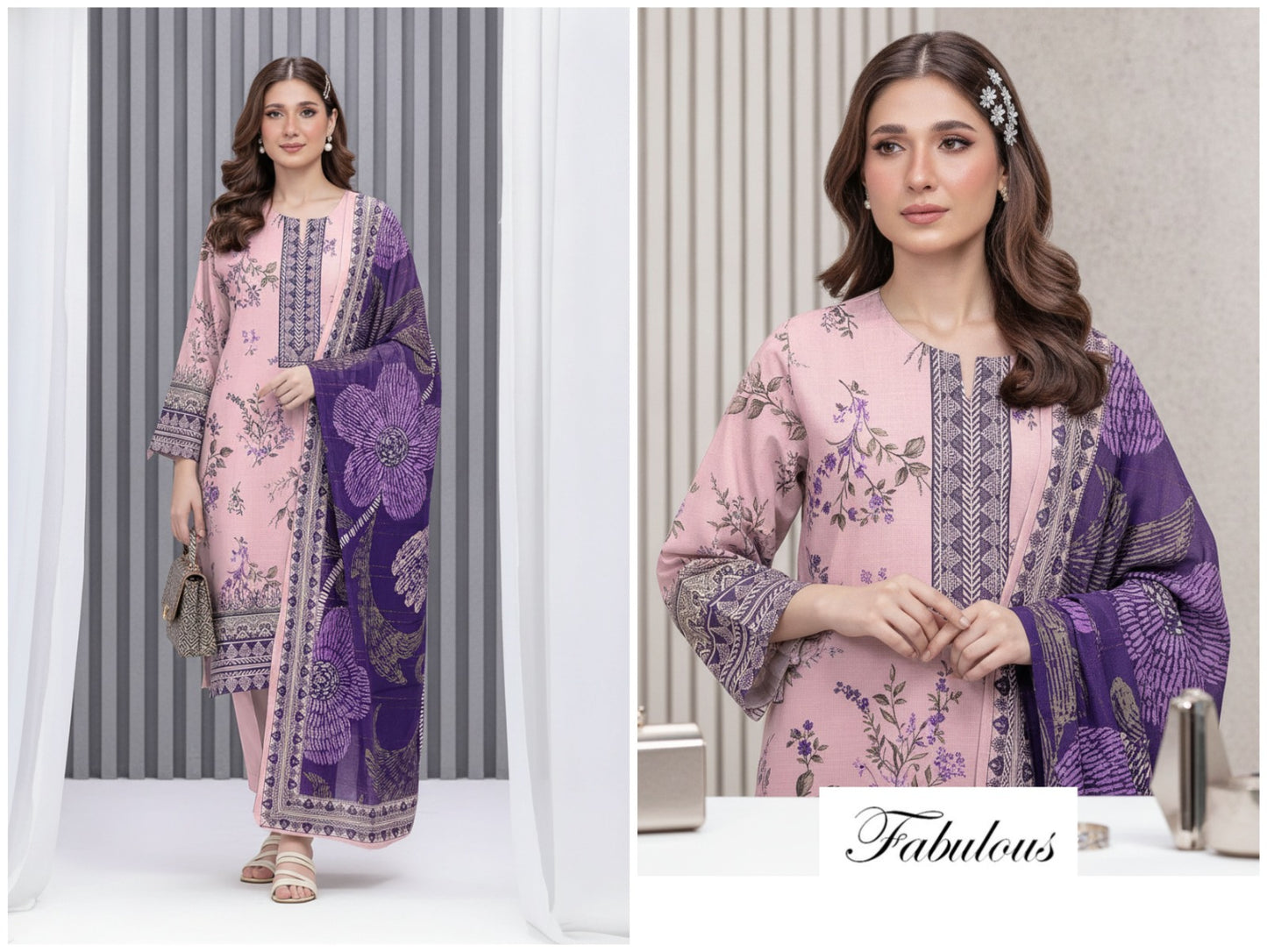 Noor Afshan Slub Printed 3Piece D-004