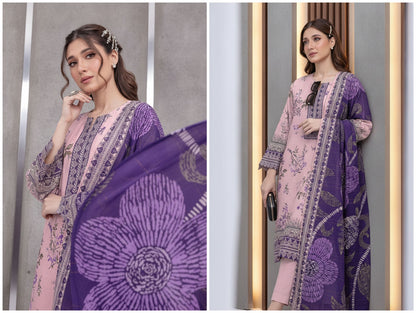 Noor Afshan Slub Printed 3Piece D-004