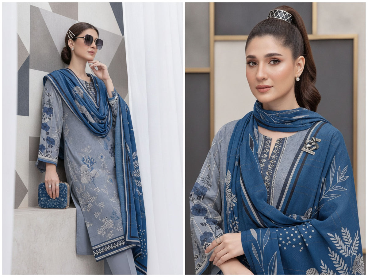 Noor Afshan Slub Printed 3Piece D-002