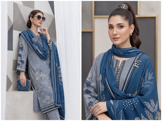 Noor Afshan Slub Printed 3Piece D-002