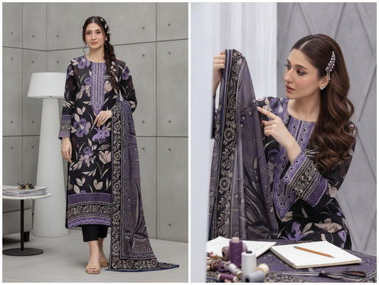 Noor Afshan Slub Printed 3Piece D-010