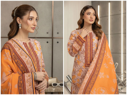 Noor Afshan Slub Printed 3Piece D-001