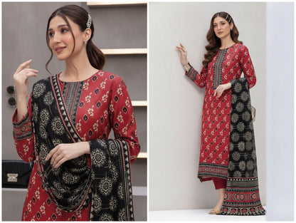Noor Afshan Slub Printed 3Piece D-009